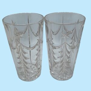 Gorham pair of Crystal O'Tannenbaum Highball drinking Glass